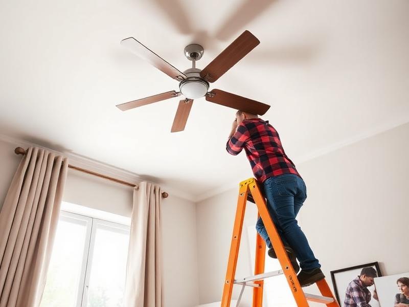 Ceiling fan installation in a Las Vegas bedroom